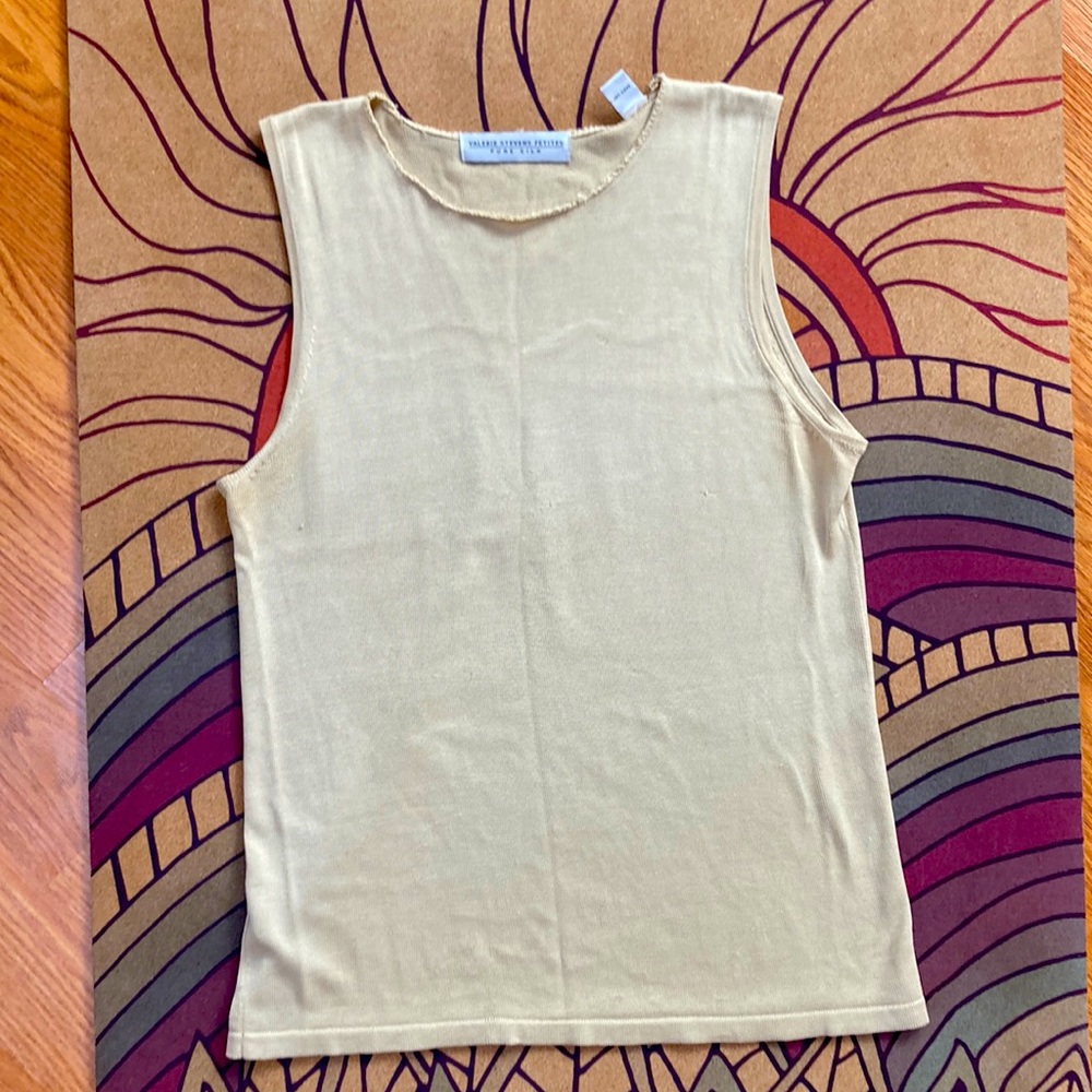Valerie Steven’s silk tank cream petite